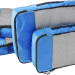 Basics 4 Piece Packing Travel Organizer Cubes Set - Medium， Sky Blue
